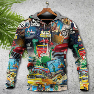 Car Route 66 Road Trip Puzzle - Hoodie - Owl Ohh - Owl Ohh