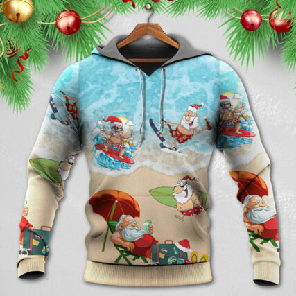 Christmas Santa Play On Beach - Hoodie - Owl Ohh - Owl Ohh