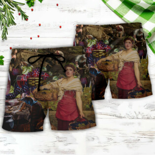 Wine Making Grape Pickers Carrying Grapes - Beach Short - Owl Ohh - Owl Ohh