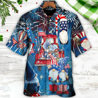 Independence Day Cute Three Trio Gnome 4th Of July - Hawaiian Shirt - Owl Ohh for men and women, kids - Owl Ohh