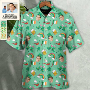 St Patrick's Day Love The Day Went Custom Photo - Hawaiian Shirt - Personalized Photo Gifts for men and women, kids - Owl Ohh