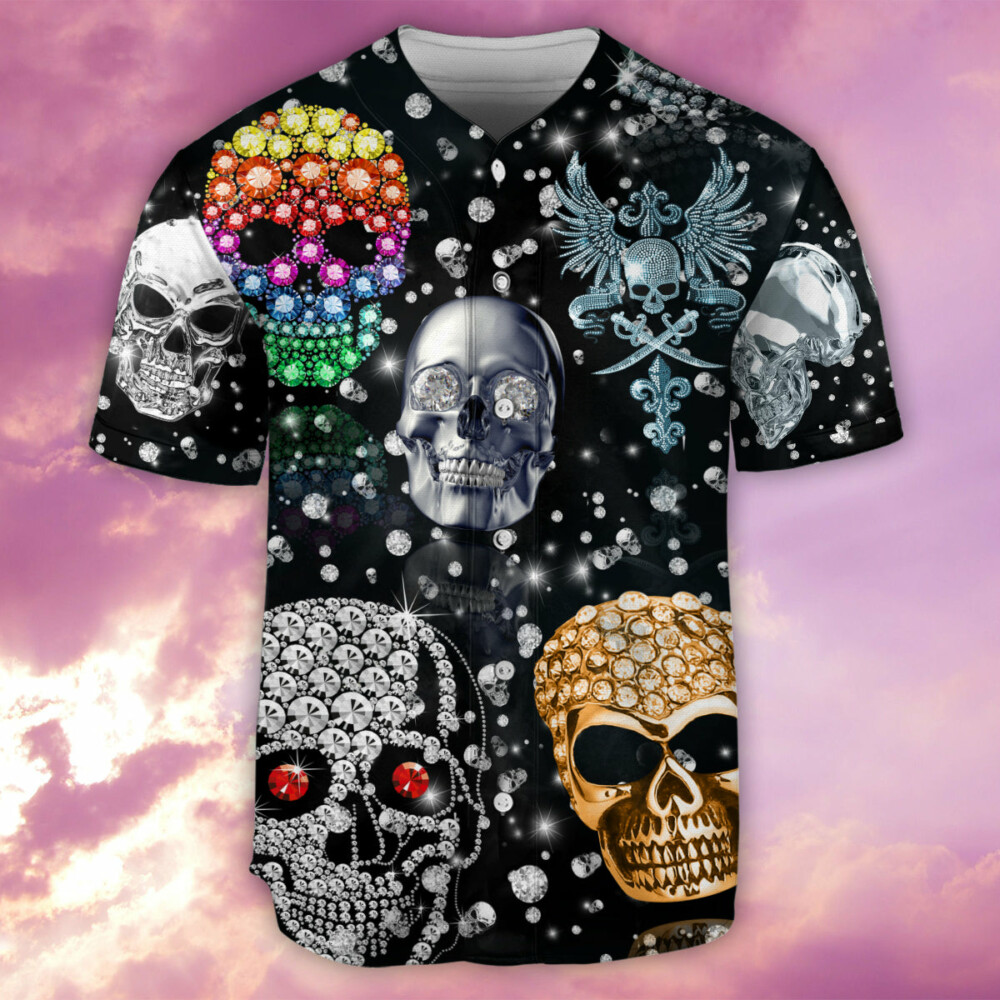 Skull Shiny Diamond - Baseball Jersey - Owl Ohh - Owl Ohh