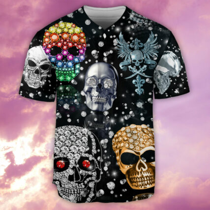Skull Shiny Diamond - Baseball Jersey - Owl Ohh - Owl Ohh