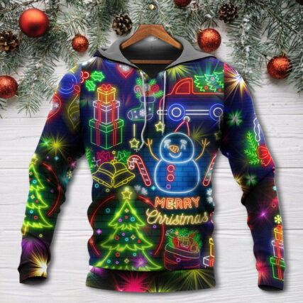 Christmas Bright Neon Lighting - Hoodie - Owl Ohh - Owl Ohh