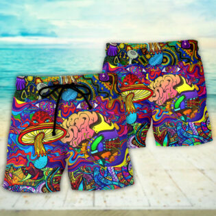 Hippie Mushroom Colorful Lover - Beach Short - Owl Ohh - Owl Ohh