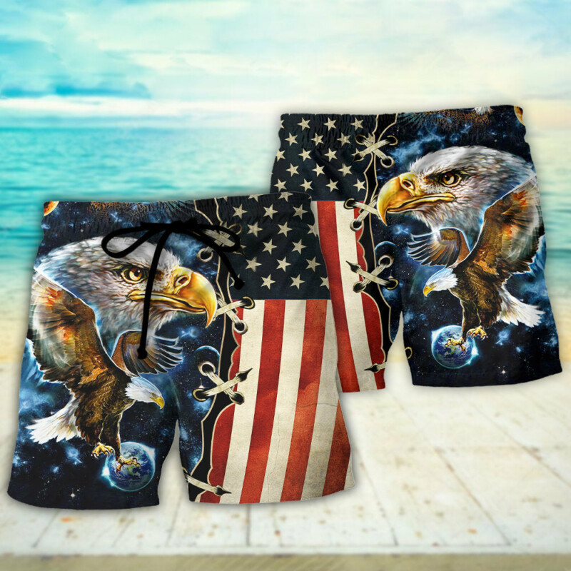 America Eagle Amazing Galaxy - Beach Short - Owl Ohh - Owl Ohh