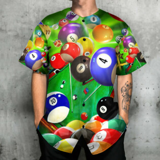 Billiard Where's The Cue Ball - Baseball Jersey - Owl Ohh - Owl Ohh