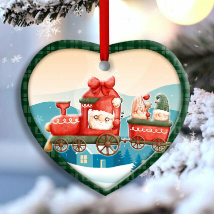 Christmas Santa Is Coming Xmas Lover - Heart Ornament - Owl Ohh - Owl Ohh