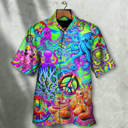 Hippie Funny Octopus Colorful Tie Dye - Hawaiian Shirt - Owl Ohh - Owl Ohh
