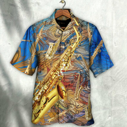 Saxophone Music See The Sound - Hawaiian Shirt - Owl Ohh for men and women, kids - Owl Ohh