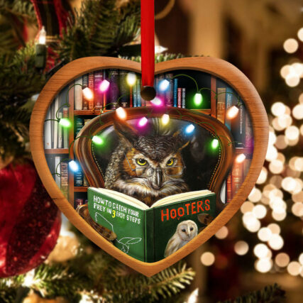 Christmas Funny Owl Lover Book Library Light Decor Tree Hanging - Heart Ornament - Owl Ohh - Owl Ohh