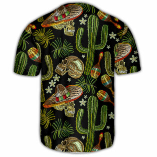 Skull Mexican Black Style - Baseball Jersey - Owl Ohh - Owl Ohh