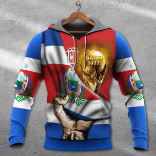 World Cup Qatar 2022 Costa Rica Will Be The Champion Flag Vintage - Hoodie - Owl Ohh - Owl Ohh