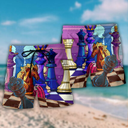 Chess Board Games Is Life Love Playing Chess - Beach Short - Owl Ohh - Owl Ohh