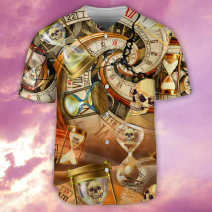 Skull All Knows Value Of Time - Baseball Jersey - Owl Ohh - Owl Ohh