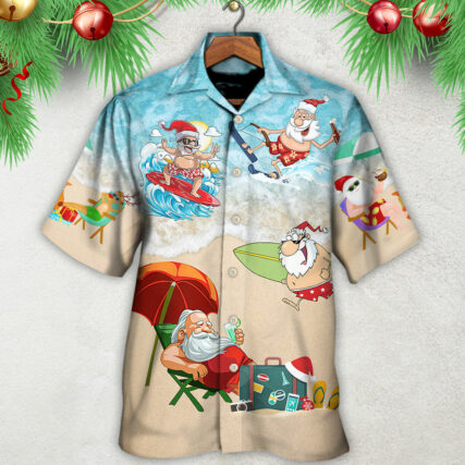 Christmas Santa Play On Beach - Hawaiian Shirt - Owl Ohh - Owl Ohh