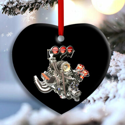 Hot Rod Christmas Merry Xmas To You - Heart Ornament - Owl Ohh - Owl Ohh