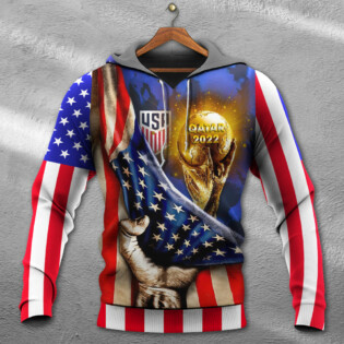 World Cup Qatar 2022 USA Will Be The Champion Flag Vintage - Hoodie - Owl Ohh - Owl Ohh