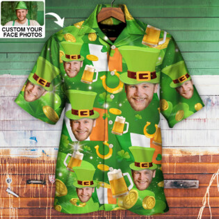 ST Patrick's Day Happy Funny Gift Custom Photo - Hawaiian Shirt - Personalized Photo Gifts - Owl Ohh