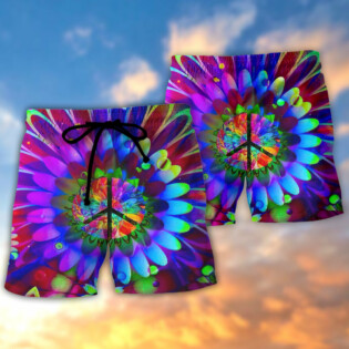 Hippie Love Is In The Air Flowers In My Hair - Beach Short - Owl Ohh - Owl Ohh