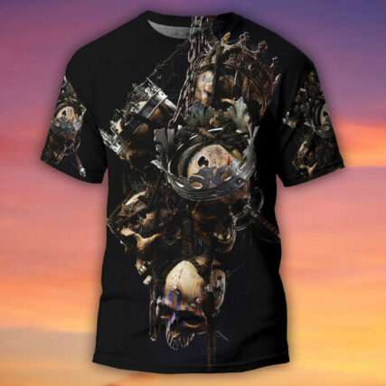 Skull Only In Their Death Can A King Live Forever - Round Neck T-shirt - Owl Ohh - Owl Ohh