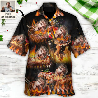 BBQ Grill Funny Style Custom Photo - Hawaiian Shirt - Personalized Photo Gifts for men and women, kids - Owl Ohh