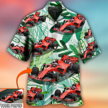 Car Formula One Tropical Custom Photo - Hawaiian Shirt - Owl Ohh - Owl Ohh