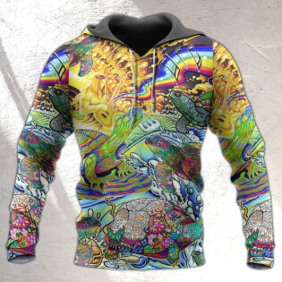 Hippie Turtle Colorful Art Peace - Hoodie - Owl Ohh - Owl Ohh