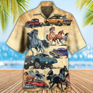 Horse Muscle Car I Like Muscle Car And Horse - Hawaiian Shirt - Owl Ohh - Owl Ohh