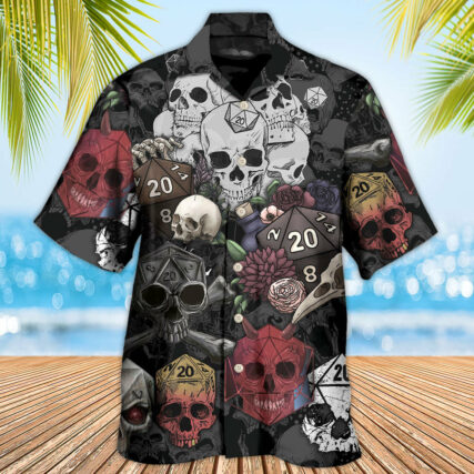 D20 And Skull Darkness Art - Hawaiian Shirt - Owl Ohh - Owl Ohh