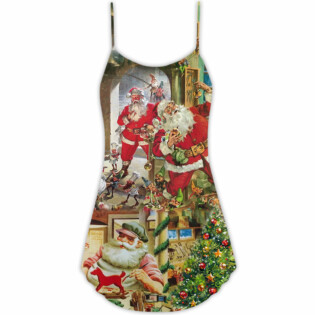 Christmas Santa's Toy Workshop - V-neck Sleeveless Cami Dress - Owl Ohh - Owl Ohh