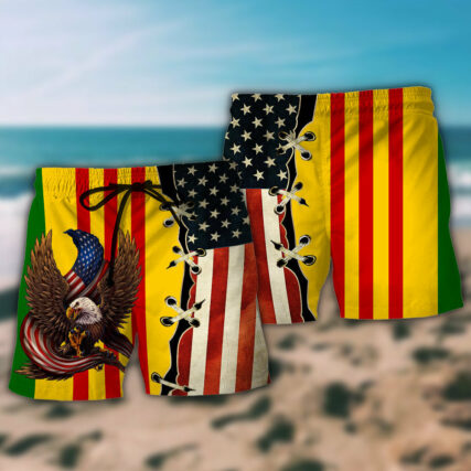 Veteran Vietnam Veteran Eagle Proud - Beach Short - Owl Ohh - Owl Ohh