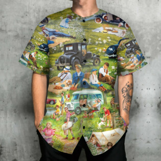 Camping It's Picnic Time So Funny - Baseball Jersey - Owl Ohh - Owl Ohh
