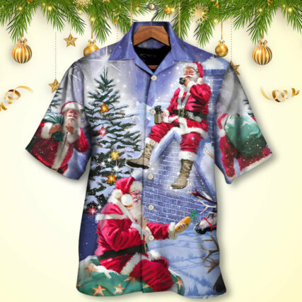 Christmas Santa Claus Story Night Christmas Is Coming Art Style - Hawaiian Shirt - Owl Ohh - Owl Ohh