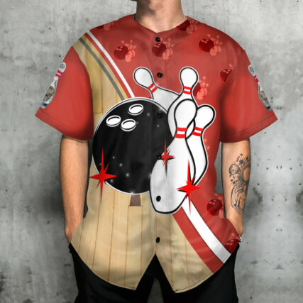 Bowling Awesome Ball Skull - Baseball Jersey - Owl Ohh - Owl Ohh