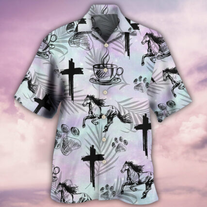 Coffee Jesus Dog Horse - Hawaiian Shirt - Owl Ohh - Owl Ohh