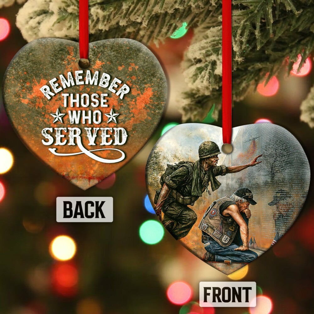 Veteran Remember Those Who Served - Heart Ornament - Owl Ohh - Owl Ohh