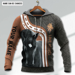 Horse Love Horses Black Horse Personalized - Hoodie - Owl Ohh - Owl Ohh
