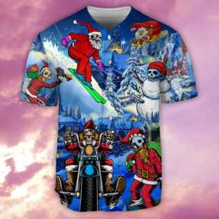 Skull Merry Chrismas - Baseball Jersey - Owl Ohh - Owl Ohh