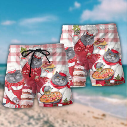 Chef Cute Black Cat Cooking - Beach Short - Owl Ohh - Owl Ohh