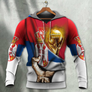 World Cup Qatar 2022 Serbia Will Be The Champion Flag Vintage - Hoodie - Owl Ohh - Owl Ohh