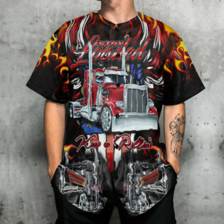 Truck Keep On Rolling Truckers In Fire - Baseball Jersey - Owl Ohh - Owl Ohh