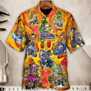 Hot Rod Vintage Racing Savage Burn Energy - Hawaiian Shirt - Owl Ohh - Owl Ohh