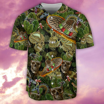 Skull Love Cactus - Baseball Jersey - Owl Ohh - Owl Ohh