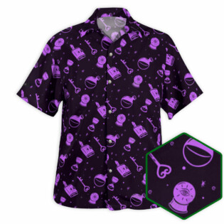 DnD Magical Purple Pattern - Hawaiian Shirt - Owl Ohh - Owl Ohh