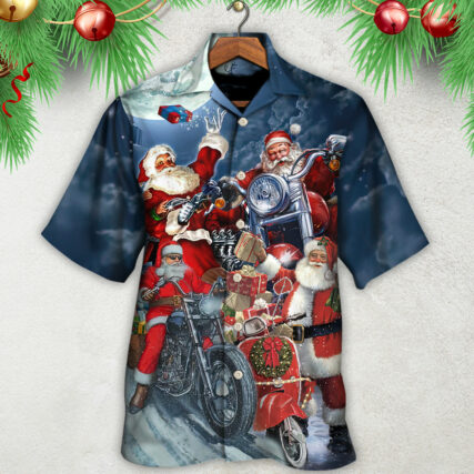 Christmas Santa I Don't Need Reindeer I Have Motorbike - Hawaiian Shirt - Owl Ohh - Owl Ohh