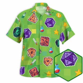 DnD Pixel Color Pattern - Hawaiian Shirt - Owl Ohh - Owl Ohh
