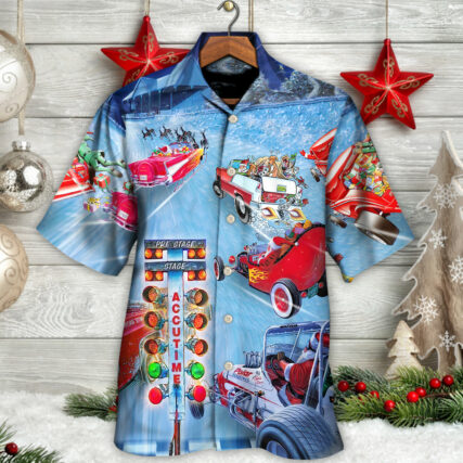 Christmas Santa Claus Start Drag Racing Light - Hawaiian Shirt - Owl Ohh - Owl Ohh