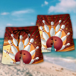 Bowling Strike Amazing Game Retro Style - Beach Short - Owl Ohh - Owl Ohh