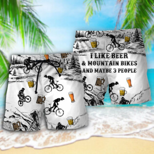 Beer I Like Beer And Moutain Bikes - Beach Short - Owl Ohh - Owl Ohh